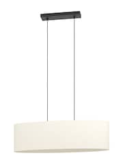 Eglo Black Febres Fabric and Steel Shade Pendant Ceiling Light - Image 3 of 6