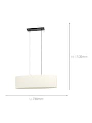 Eglo Black Febres Fabric and Steel Shade Pendant Ceiling Light - Image 4 of 6