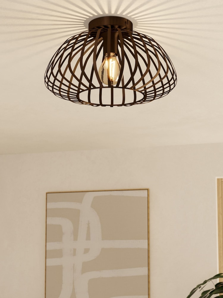 Eglo Brown Espinal Steel Contemporary Ceiling Light - Image 1 of 6