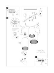 Eglo Black Colomera Glass and Steel Flush Mount Ceiling Light - Image 6 of 6