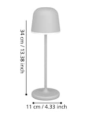 Eglo Grey Mannera Cordless Indoor and Outdoor Table Lamp - Image 5 of 6