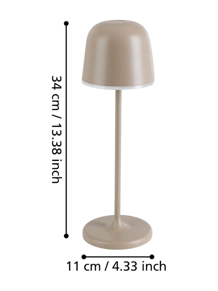 Eglo Cream Mannera Steel Touch Dimmer Table Lamp - Image 5 of 6