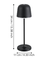 Eglo Black Mannera Cordless Indoor and Outdoor Table Lamp - Image 5 of 6