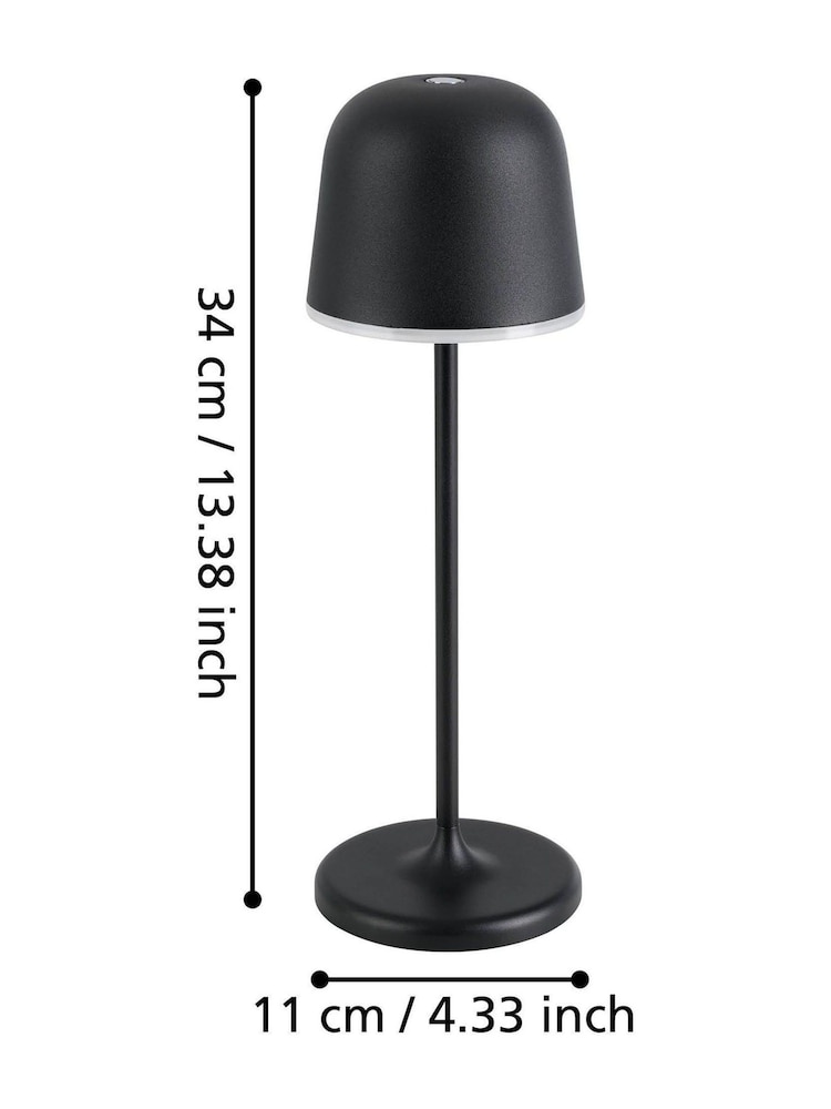 Eglo Black Mannera Cordless Indoor and Outdoor Table Lamp - Image 5 of 6