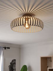 Eglo Cream Mogano 3 Steel Caged Style Ceiling Light - Image 3 of 4