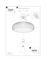 Eglo Cream Mogano 3 Steel Caged Style Ceiling Light - Image 4 of 4