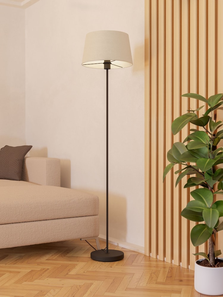 Eglo Black Febres Fabric and Steel Traditional Floor Lamp - Image 1 of 6