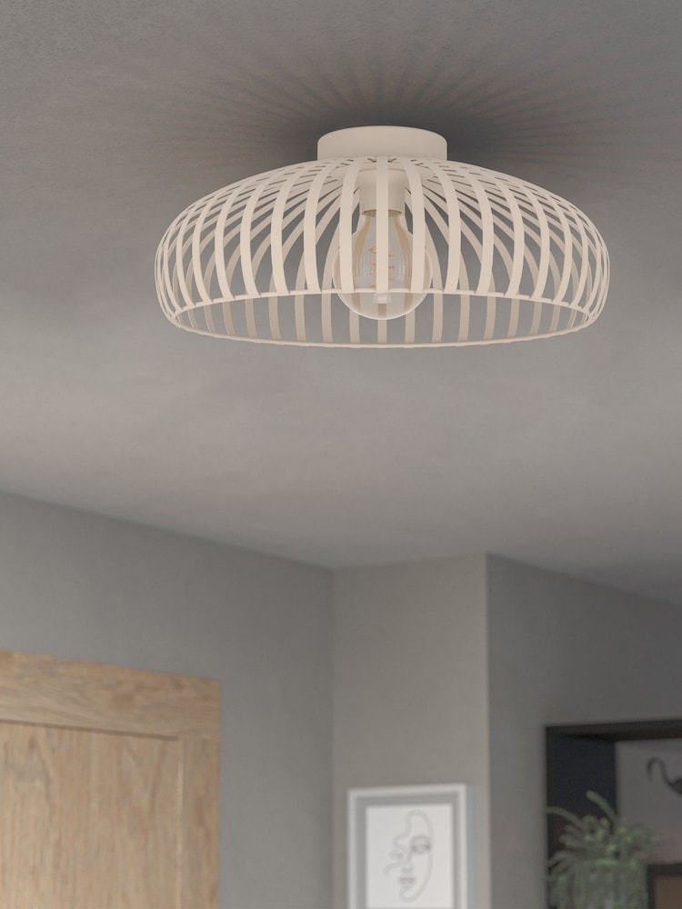 Eglo Cream Mogano 3 Steel Caged Style Ceiling Light - Image 1 of 5