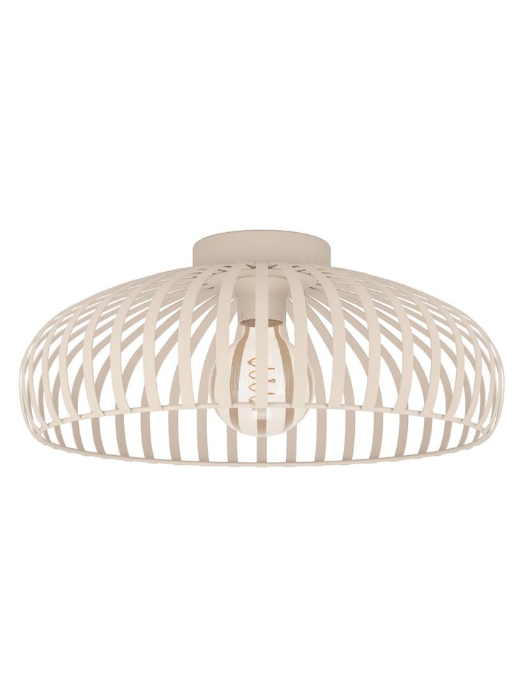Eglo Cream Mogano 3 Steel Caged Style Ceiling Light - Image 2 of 5