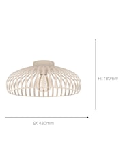 Eglo Cream Mogano 3 Steel Caged Style Ceiling Light - Image 4 of 5