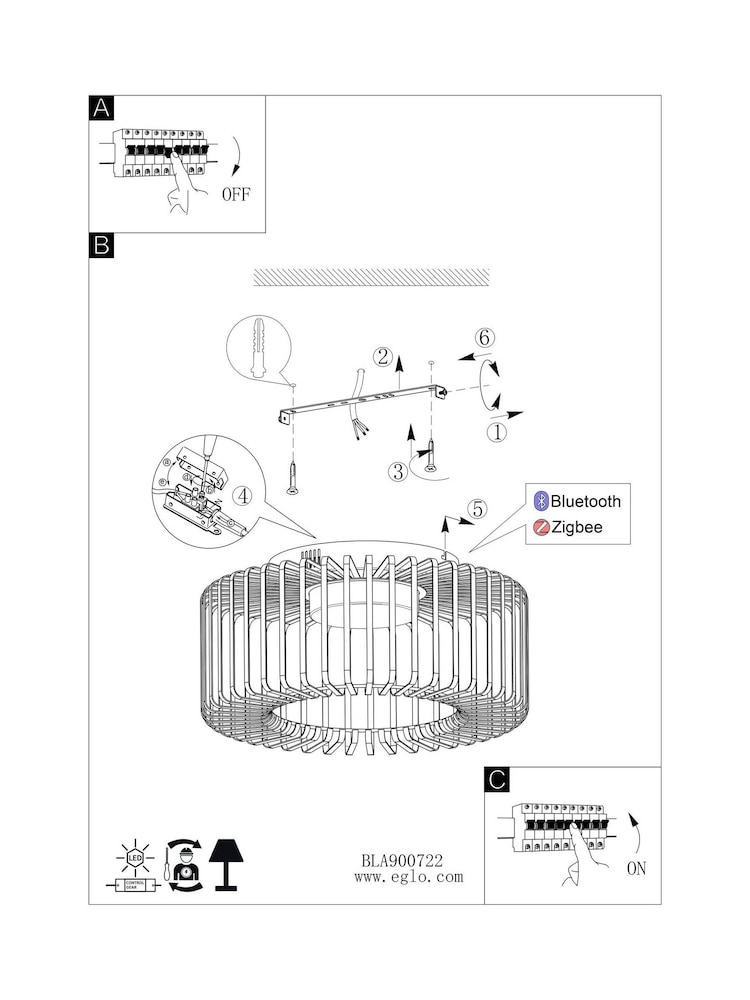 Eglo Black Ginestrone-Z Steel RGB Ceiling Light - Image 7 of 7