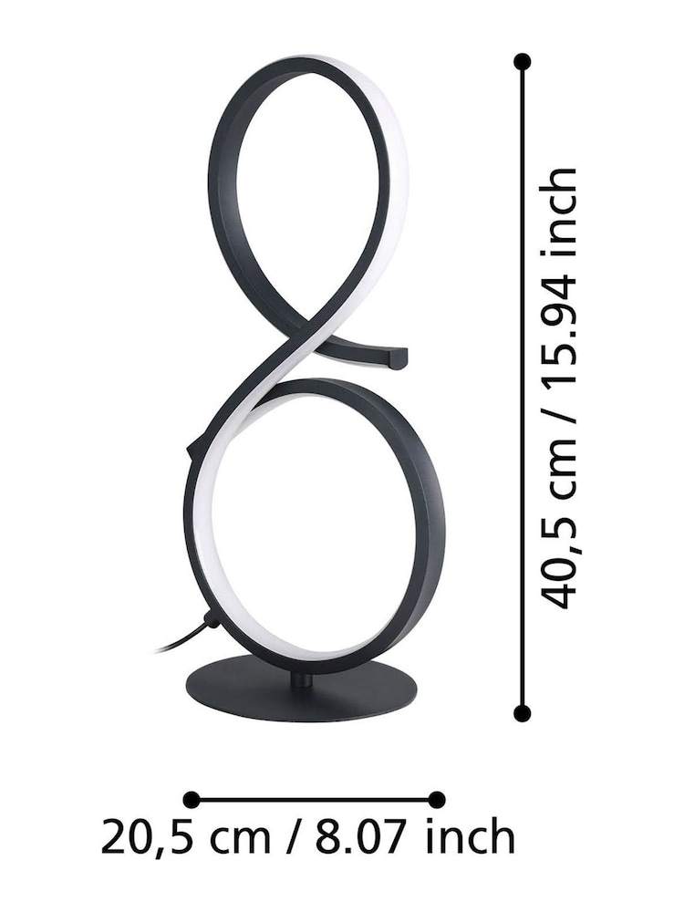 Eglo Black Serpins Aluminium & Steel Modern Table Lamp - Image 5 of 6