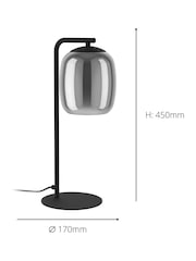 Eglo Black Ciampino Steel and Glass Modern LED Table Lamp - Image 4 of 5
