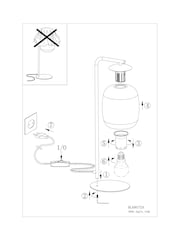 Eglo Black Ciampino Steel and Glass Modern LED Table Lamp - Image 5 of 5