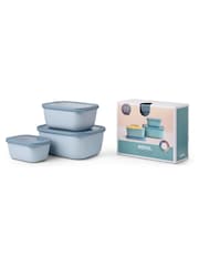Mepal Nordic Blue Cirqula Rectangular 3 Piece Food Storage Set - Image 2 of 2