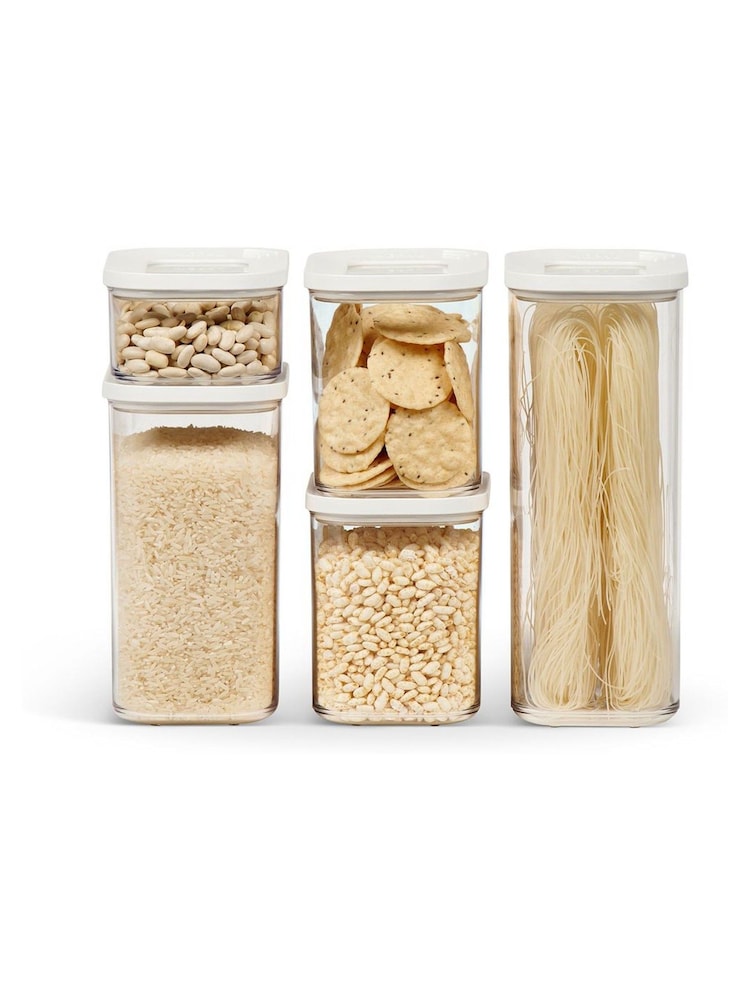 Mepal White Modula Stackable 5 Piece Kitchen Storage Set - Image 2 of 2