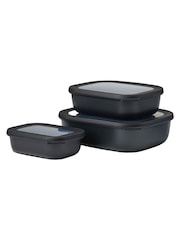 Mepal Nordic Black Cirqula Rectangular 3 Piece Food Storage Set - Image 1 of 2