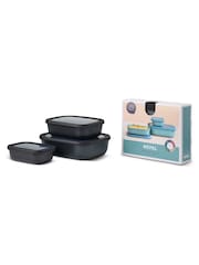 Mepal Nordic Black Cirqula Rectangular 3 Piece Food Storage Set - Image 2 of 2