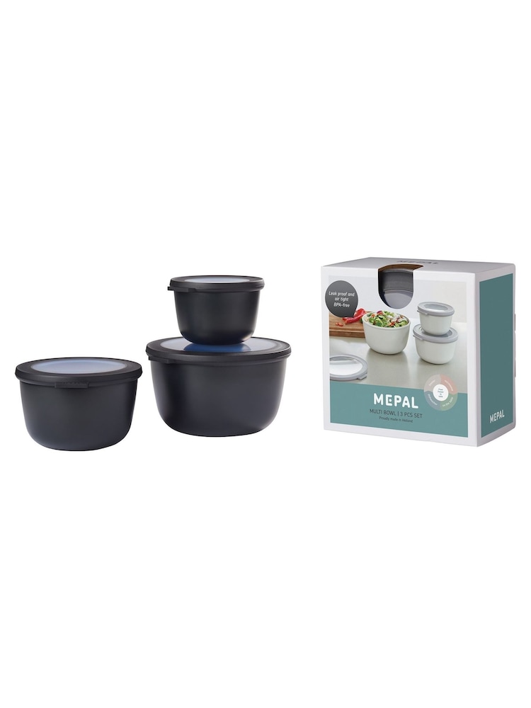 Mepal Nordic Black Cirqula Round 3 Piece Food Storage Set - Image 2 of 2