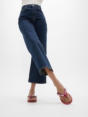 FitFlop Pink Gracie Jewel-Deluxe Metallic-Leather Flip Flops - Image 1 of 5
