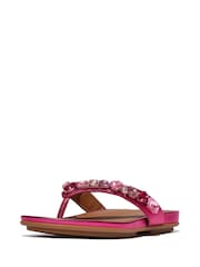 FitFlop Pink Gracie Jewel-Deluxe Metallic-Leather Flip Flops - Image 5 of 5