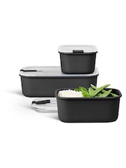 Mepal Nordic Black Easyclip 'One Clip' 3 Piece Food Storage Set - Image 1 of 2