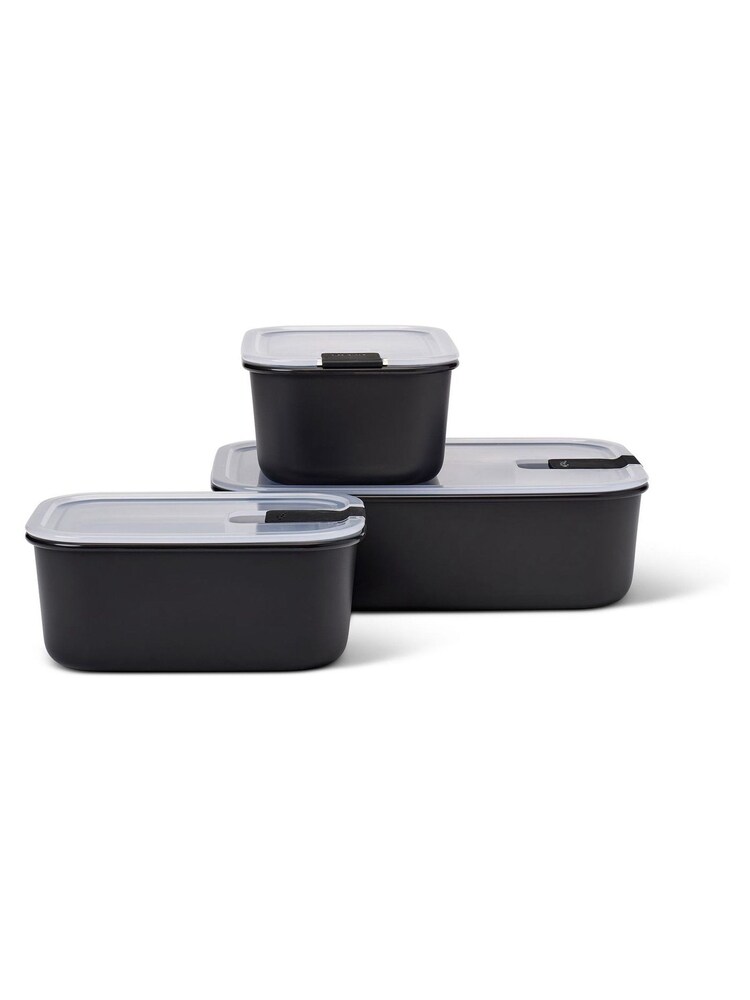 Mepal Nordic Black Easyclip 'One Clip' 3 Piece Food Storage Set - Image 2 of 2 Mepal Nordic Black Easyclip 'One Clip' 3 Piece Food Storage Set - Image 2 of 2