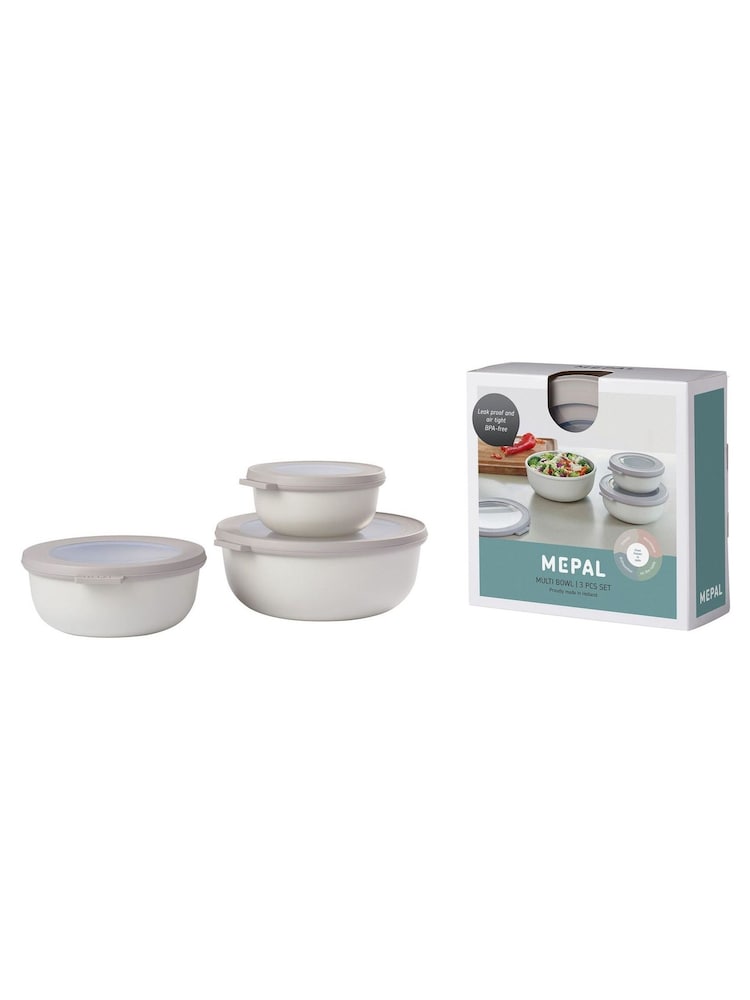 Mepal Nordic White Cirqula Round 3 Piece Food Storage Set - Image 2 of 2