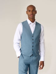 Skopes Blue Tailored Fit Beckett Suit Waistcoat - Image 1 of 4