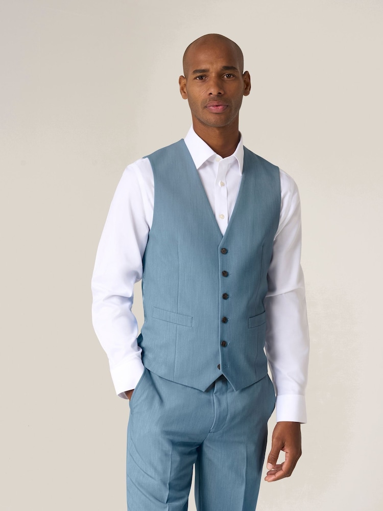 Skopes Blue Tailored Fit Beckett Suit Waistcoat - Image 1 of 4