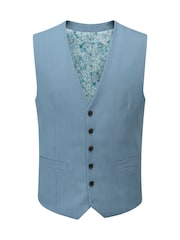 Skopes Blue Tailored Fit Beckett Suit Waistcoat - Image 3 of 4