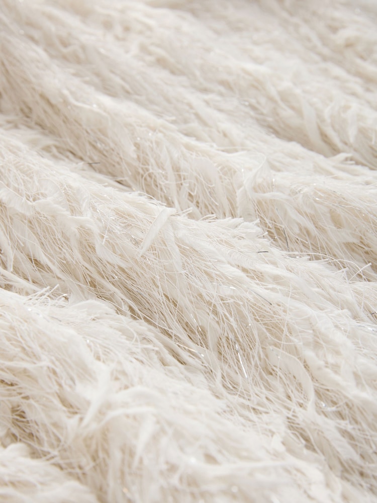 თეთრი - ხელოვნური ბუმბულის მინი ქვედაბოლო - სურათი 8 8-დან