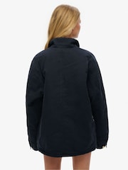 Superdry Blue Oversized Surplus Four Pocket Chore 100% Cotton Jacket - Image 2 of 6