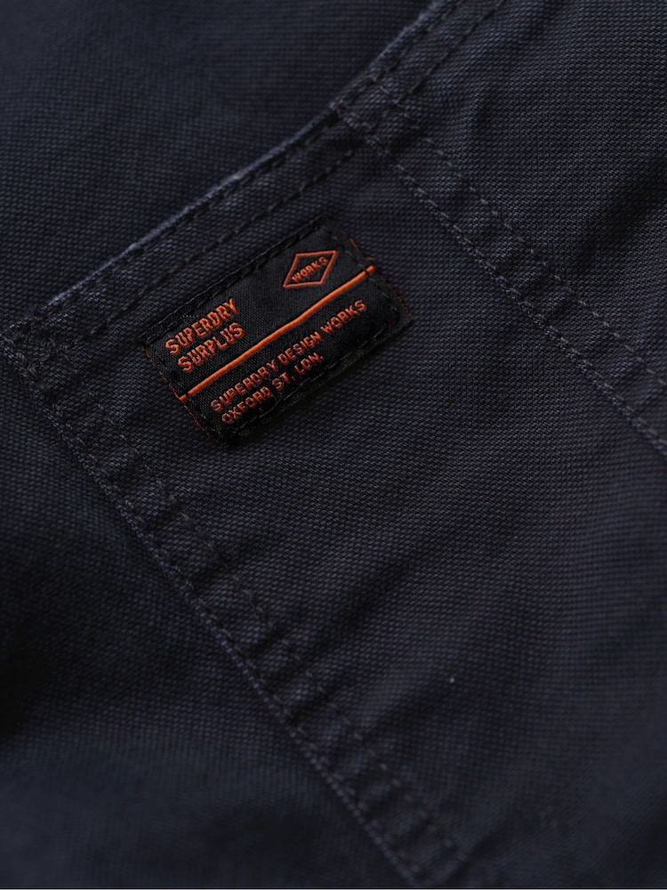 Superdry Blue Oversized Surplus Four Pocket Chore 100% Cotton Jacket - Image 6 of 6