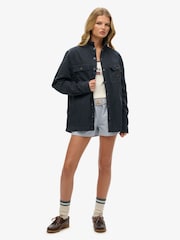 Superdry Blue Oversized Canvas Workwear 100% Cotton Jackets - Image 2 of 6