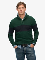 Superdry Green Classic Rugby Half Zip Sweat Top - Image 1 of 4
