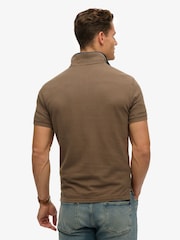 Superdry Brown Vintage Destroy 100% Cottton Polo Shirt - Image 3 of 4