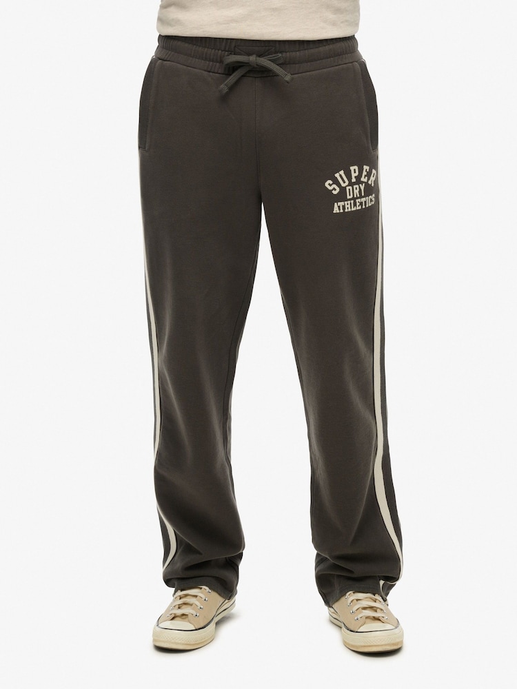 Superdry Grey Athletic Essentials Straight 100% Cottton Joggers - Image 3 of 6