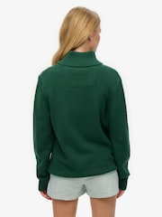 Superdry Green Oversized Classics Half-Zip Knitted 100% Cottton Jumper - Image 2 of 6