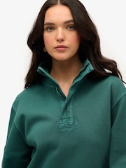 Superdry Green Cotton Classic Pique Half Zip Jumper - Image 4 of 6