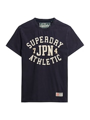 Superdry Blue Oversized 100% Cotton Vintage Athletic Short Sleeve T-Shirt - Image 5 of 6
