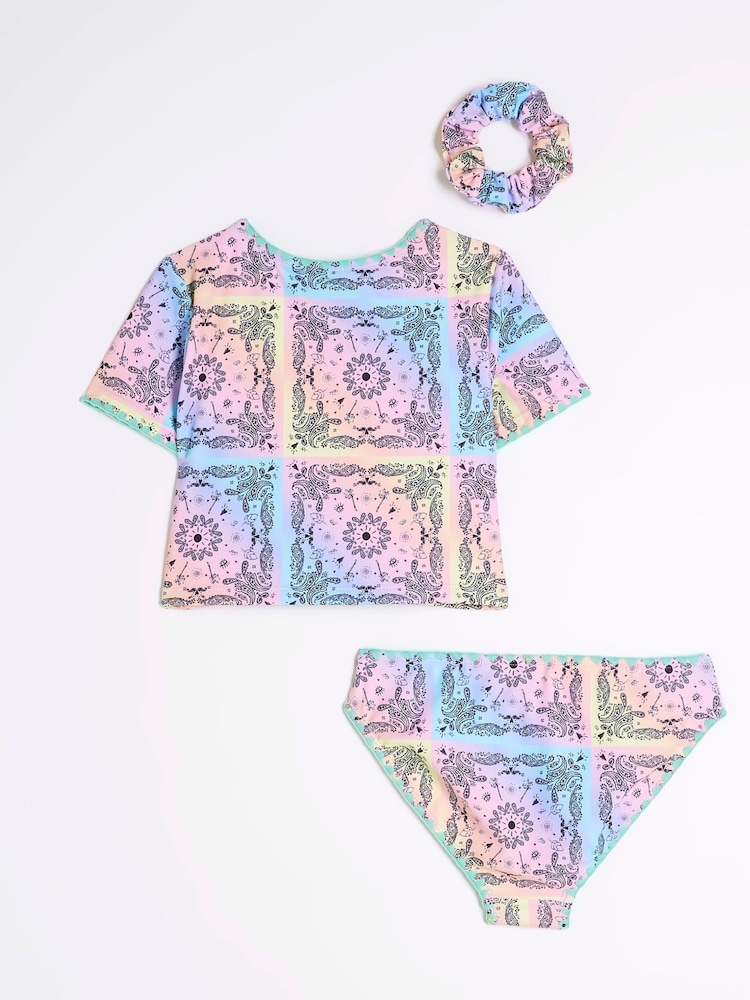 Conjunto de bikini con camiseta bandana para niña de River Island - Imagen 2 de 4