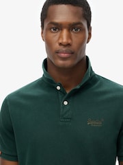 Superdry Green Vintage Destroy 100% Cottton Polo Shirt - Image 3 of 6