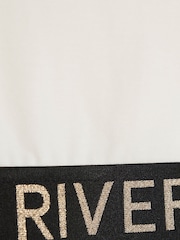 River Island Cream Girls Glitter Tank Top Set - Image 4 of 4