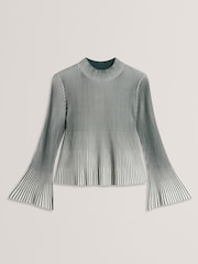 Blusa canelada Ted Baker Aeris com bainha e mangas caneladas - Imagem 7 de 8