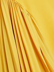 Ted Baker Yellow Jacara Sleeveless Knit Mini Dress With Pleat Panel - Image 7 of 7