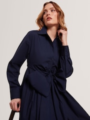 Ted Baker Blue Ellisia Cotton Wrap Shirt Midi Dress - Image 2 of 6