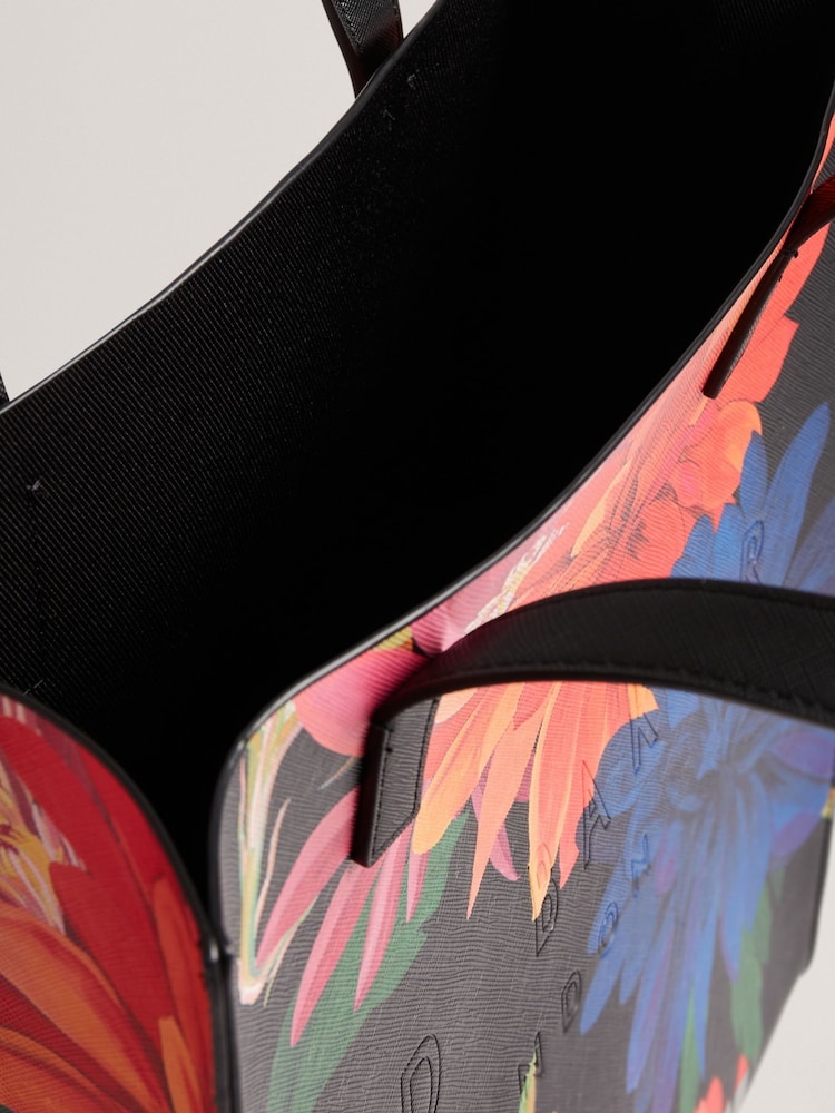 Ted Baker Black Large Amarly Printed Dahlia Icon Bag - Image 2 of 4