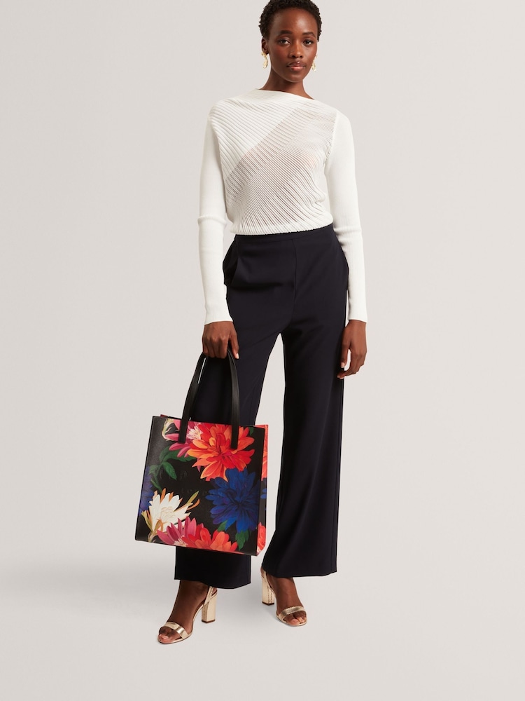 Ted Baker Black Large Amarly Printed Dahlia Icon Bag - Image 4 of 4