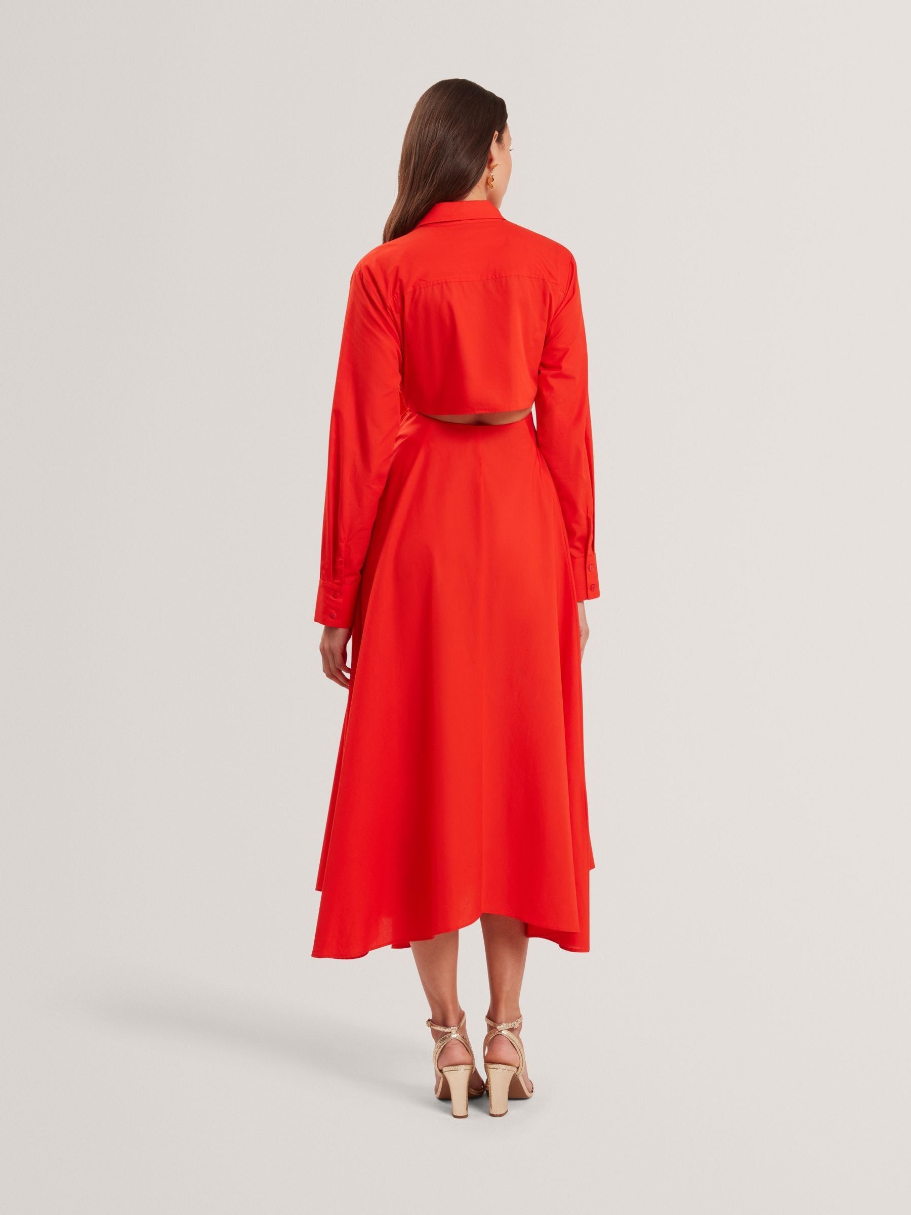 Buy Ted Baker Red Ellisia Cotton Wrap Shirt Midi Dress from the Next UK ...